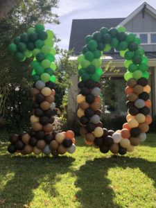 a number made of balloons in the grass
