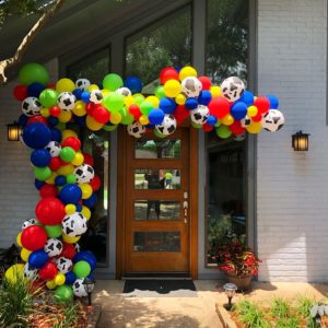 a door with balloons on it